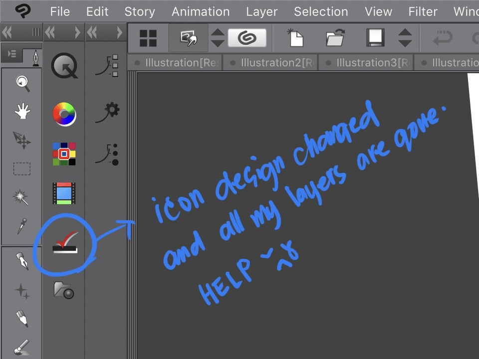 The layers are all gone (iPad Pro) - CLIP STUDIO ASK