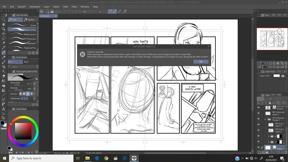 Can't save - CLIP STUDIO ASK