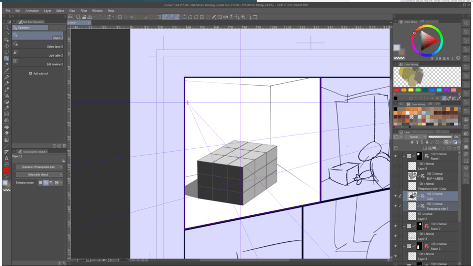 lock 3d model to existing perspective ruler - CLIP STUDIO ASK
