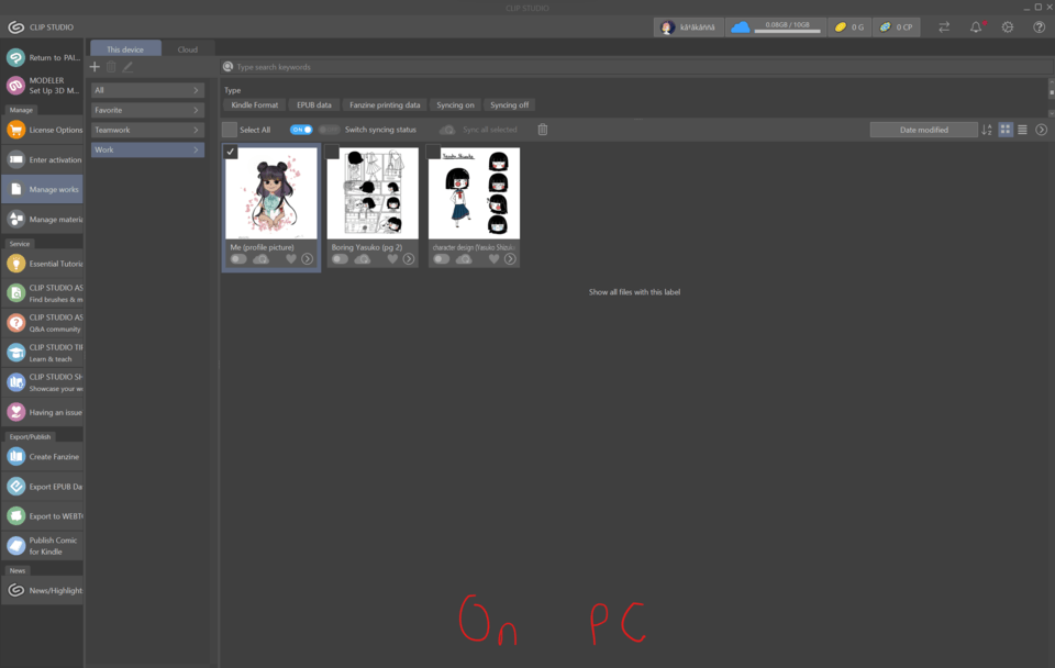 How can I transfer my work on my ipad to my Clip Studio PC? CLIP
