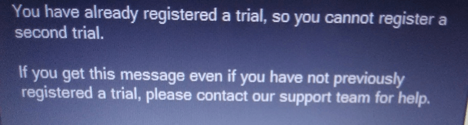 すでに試用版を登録しているため 2回目の試用版を登録できません Clip Studio Ask