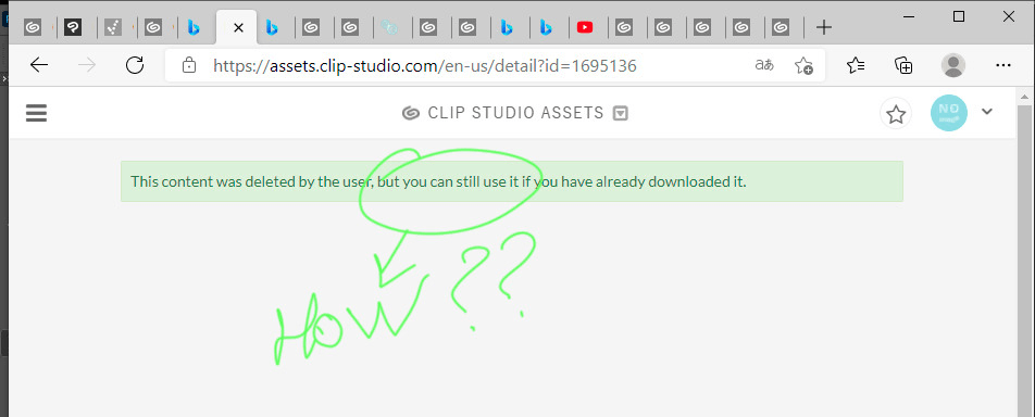 Materials I Paid For Were Deleted By Owner And Can T Use Them Anymore Any Solution Clip Studio Ask