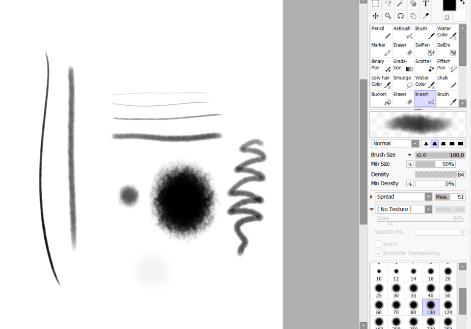 How to make brush similar to Paint Tool Sais 