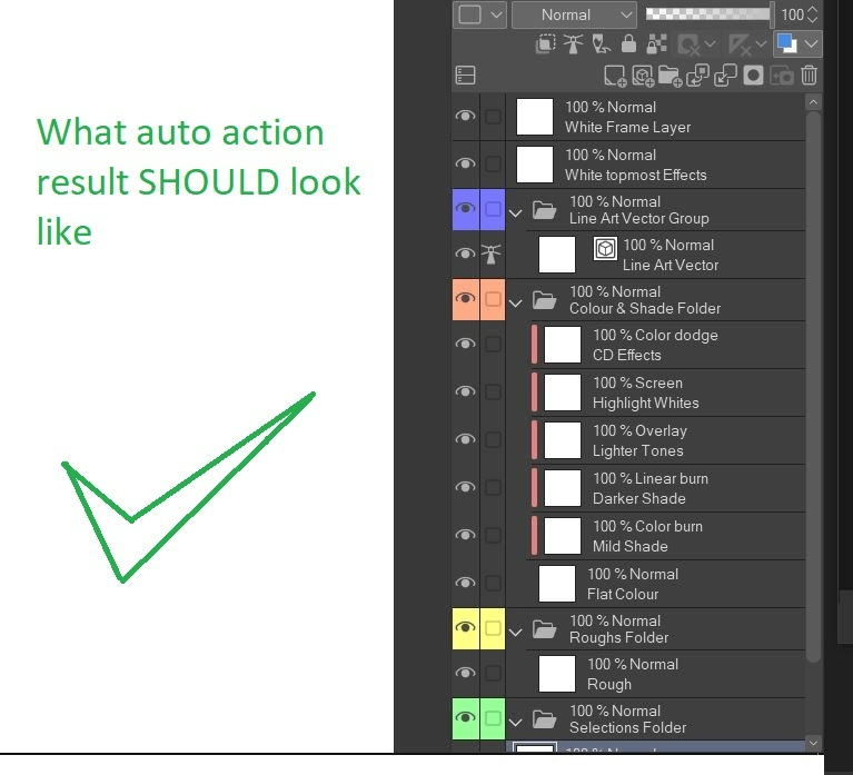 Why auto action result is wrong? - CLIP STUDIO ASK