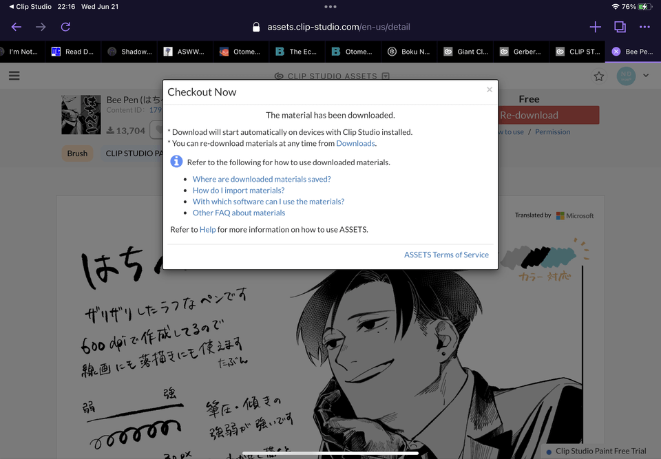 How do you actually download Assets on iPad (CSP Pro)? - CLIP STUDIO ASK