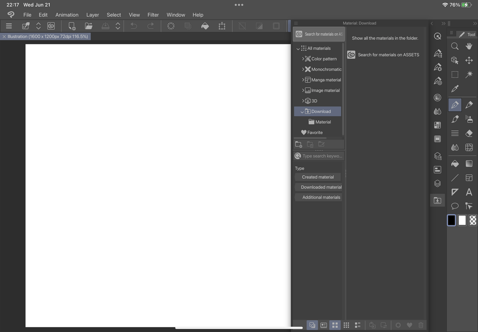 How do you actually download Assets on iPad (CSP Pro)? - CLIP STUDIO ASK