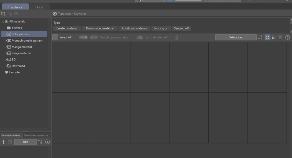 Materials and brushes have disappeared CLIP STUDIO ASK