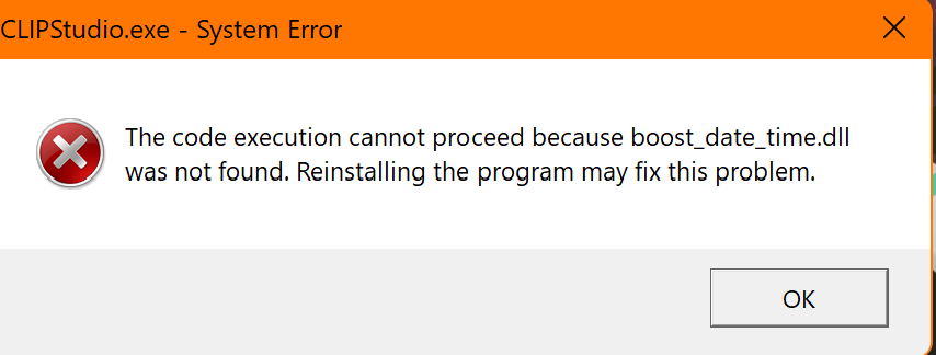 Whenever I try to open clip studio i get 3 messages saying that certain ...