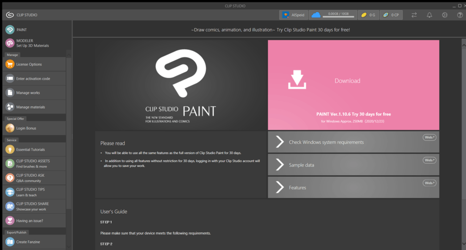 Can't open "paint" part of CLip Studio Paint CLIP STUDIO ASK