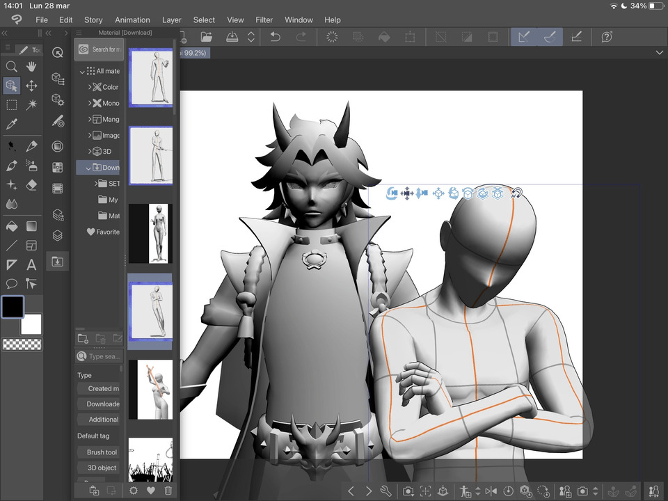 Applying texture and pose to imported 3d model? - CLIP STUDIO ASK