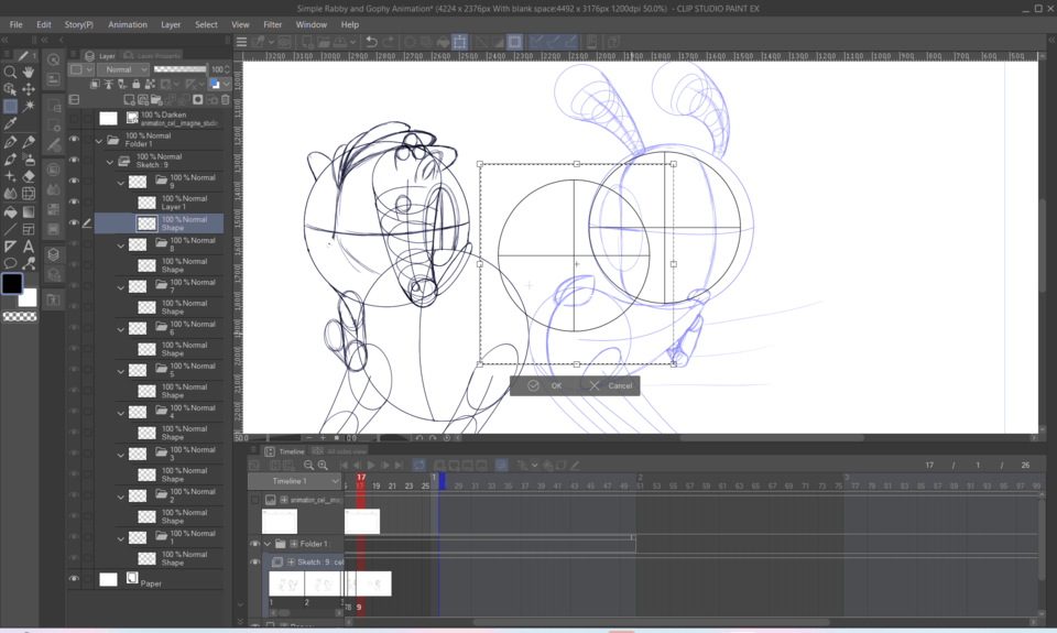 My problem with the selection in clip studio paint duplication without