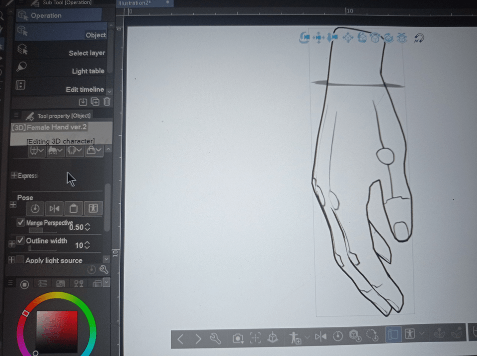 Why there's no a triangle setting on 3D hand? - CLIP STUDIO ASK