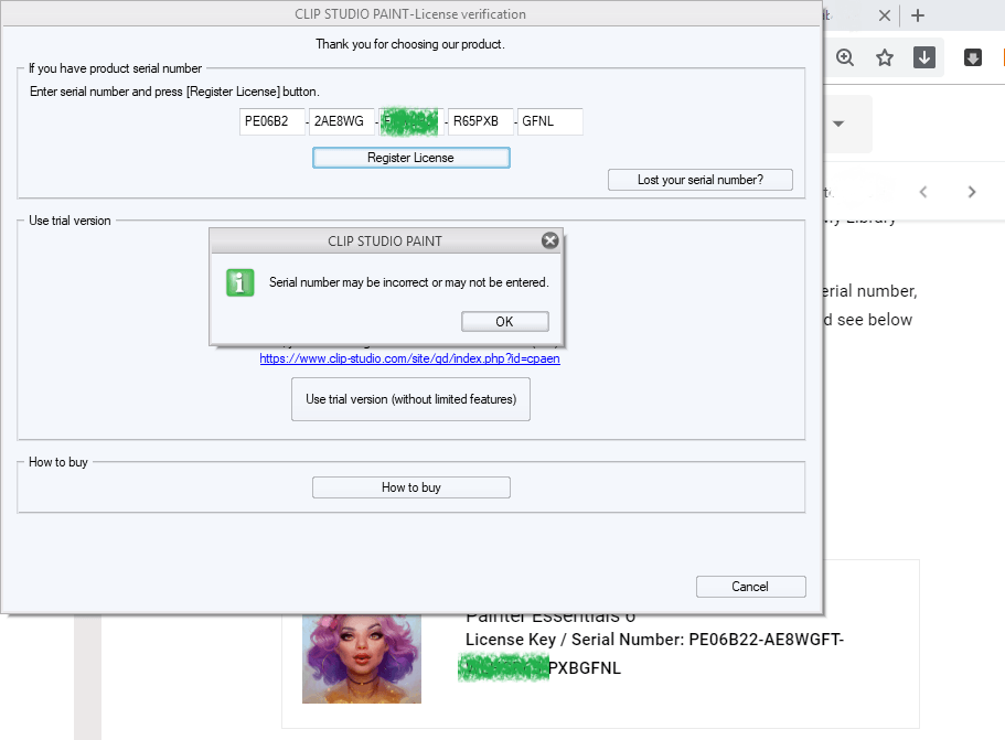 Why did I recieve wrong license key / serial number? - CLIP STUDIO ASK