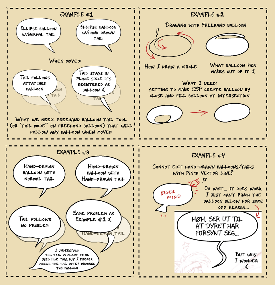 Lacking functionality of balloon pen CLIP STUDIO ASK