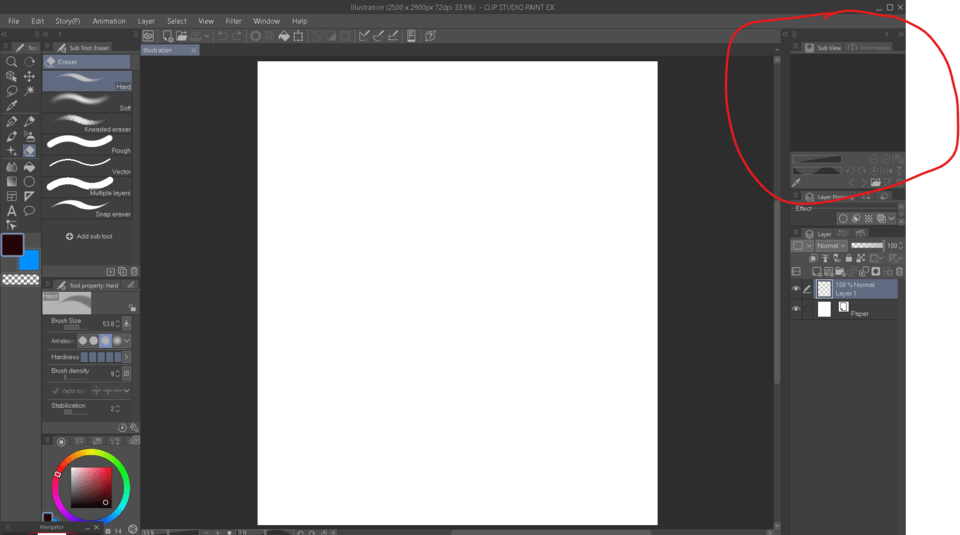 Sub View window/Navigation window greyed out CLIP STUDIO ASK