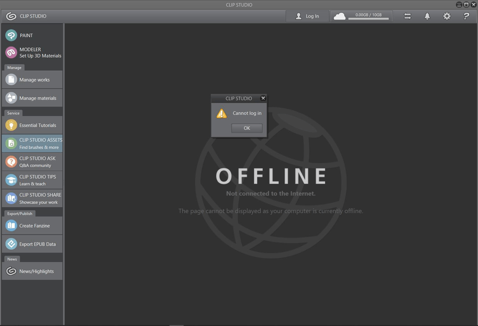 Why I can't log in Clip Studio Account in software? - CLIP STUDIO ASK