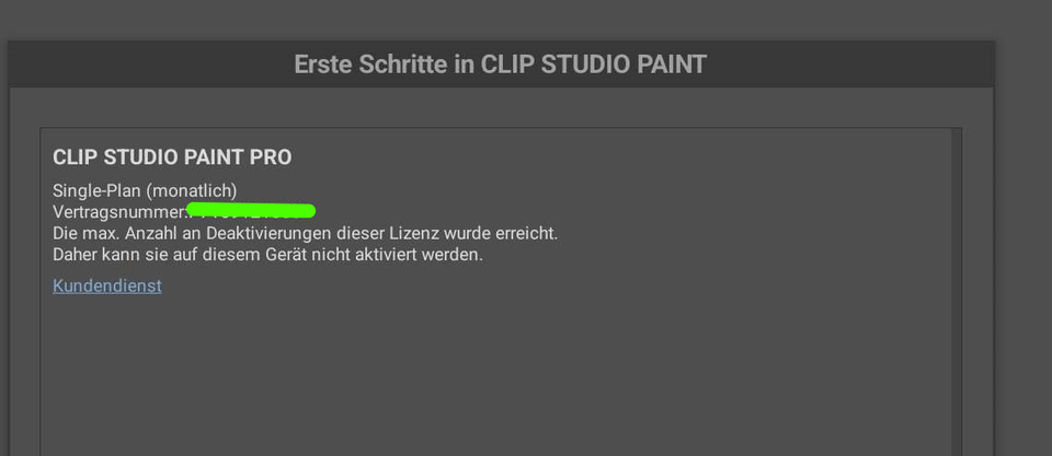 License cannot be activated on this device - CLIP STUDIO ASK