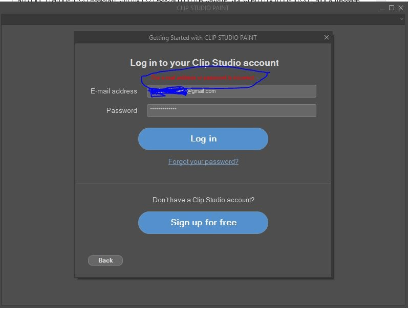 Can't log in Clip Studio Paint :/ - CLIP STUDIO ASK