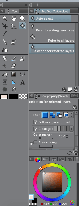 I DON'T HAVE THE REFER OTHER LAYERS TO SELECT TOOL - CLIP STUDIO ASK