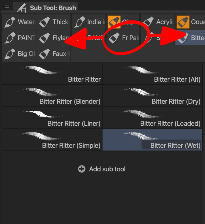 하위 도구 탭을 더 크게 만들 수 있나요? CLIP STUDIO ASK