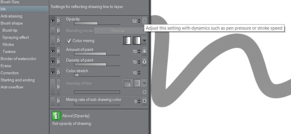 Why can't I edit the Opacity to change with Pen Pressure? - CLIP STUDIO ASK