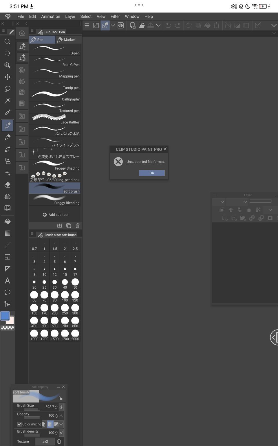 Unsupported File on MOBILE (Android) CLIP STUDIO ASK