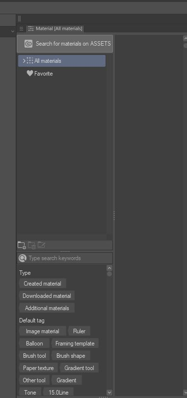 All the materials on ASSETS are gone. - CLIP STUDIO ASK