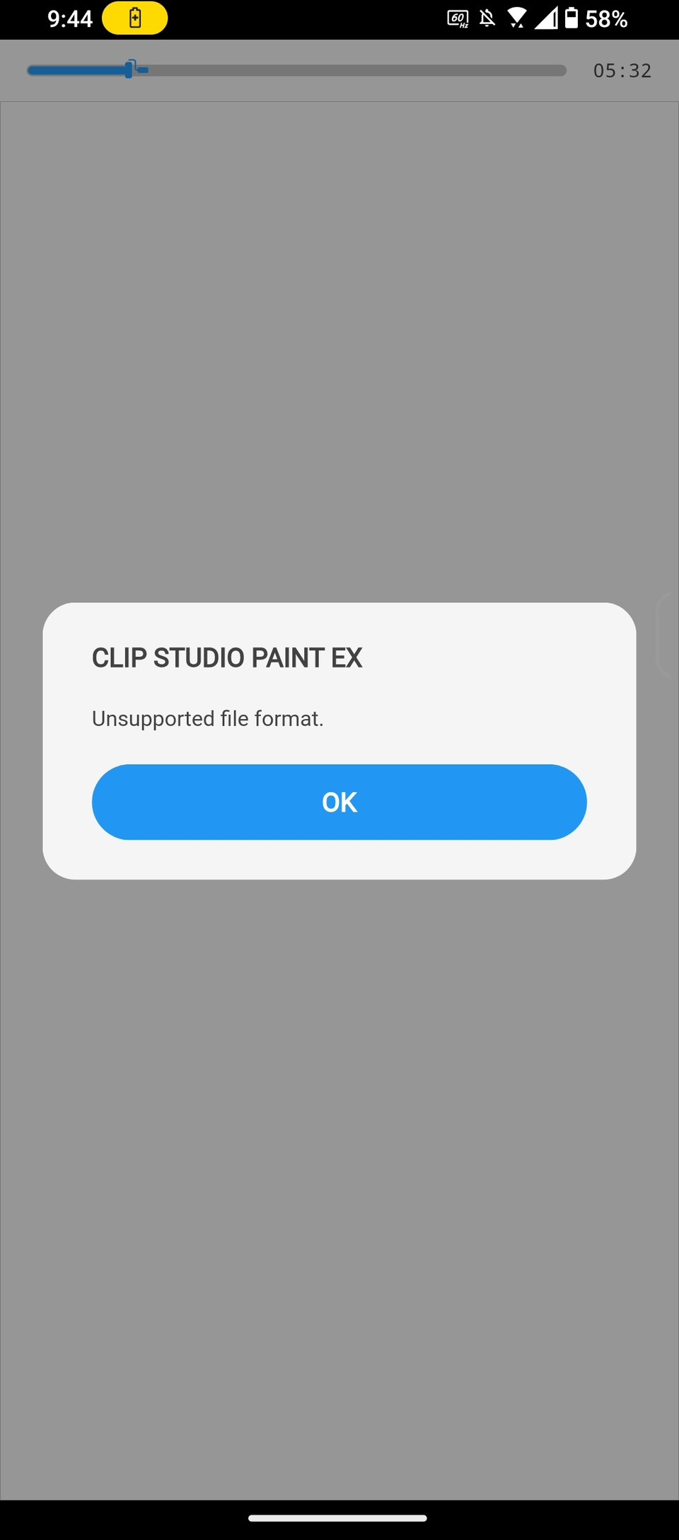 "Unsupported file format" (Mobile) CLIP STUDIO ASK