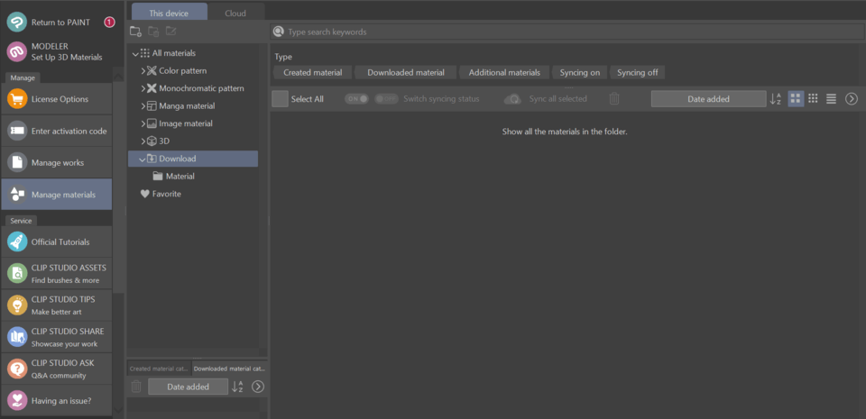 Asset Brushes not showing up in downloaded materials - CLIP STUDIO ASK