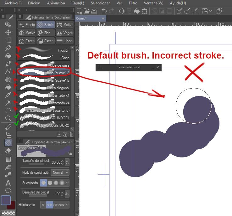 THE "DECORATION" TOOL DOES NOT WORK CORRECTLY - CLIP STUDIO ASK