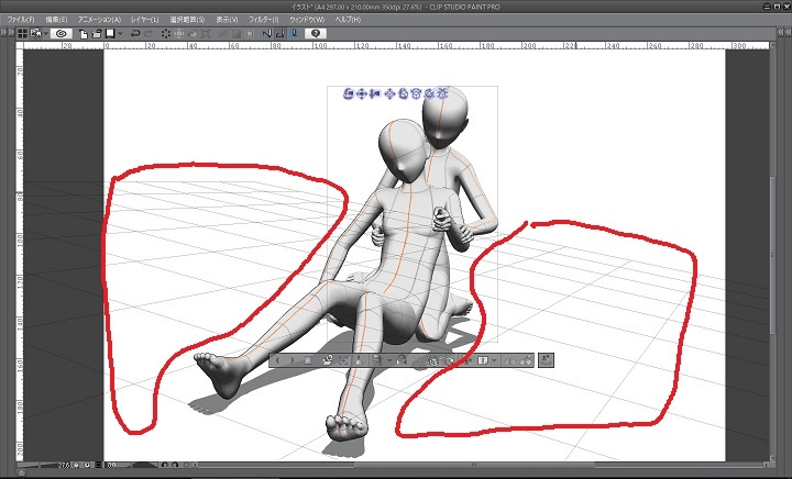 3dデッサン人形の床面のグリッドの表示 Clip Studio Ask