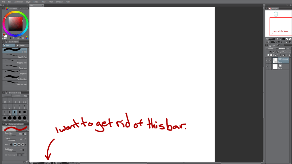 How do I get rid of the bottom zoom/ angle bar? - CLIP STUDIO ASK