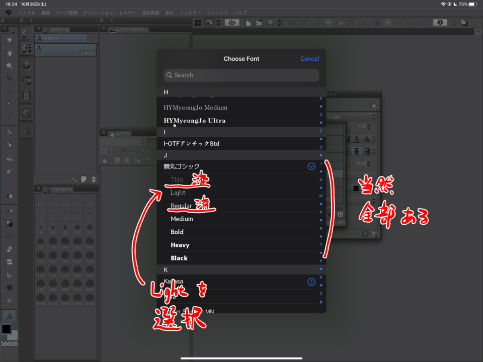 インストール済みフォントがクリスタex For Ipadに上手く導入できない Clip Studio Ask