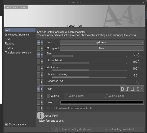 How to delete mixed fonts? CLIP STUDIO ASK