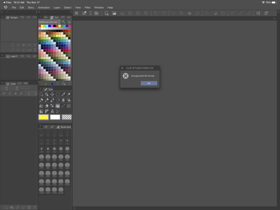 이전 CLIP STUDIO PAINT 파일을 열려고 하면 지원되지 않는 파일로 표시되는 이유는 무엇입니까? 이 문제를 어떻게