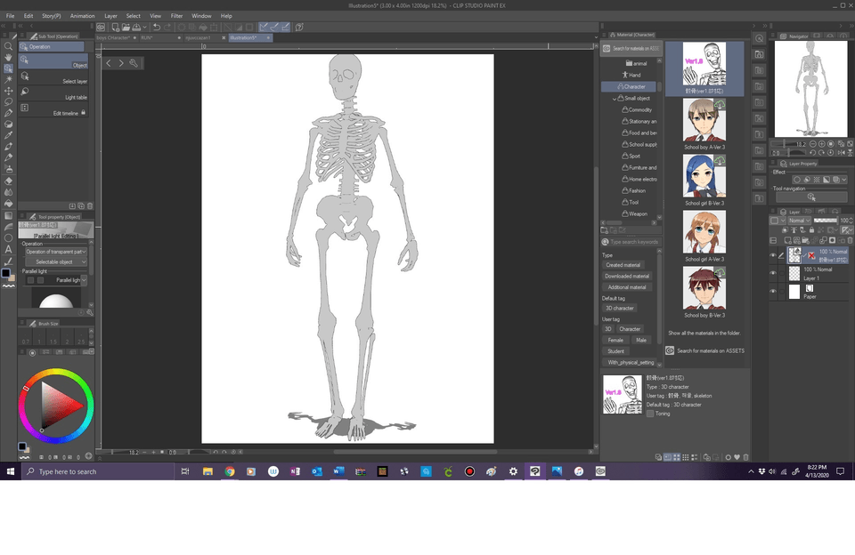 clip studio 3d drawing figure