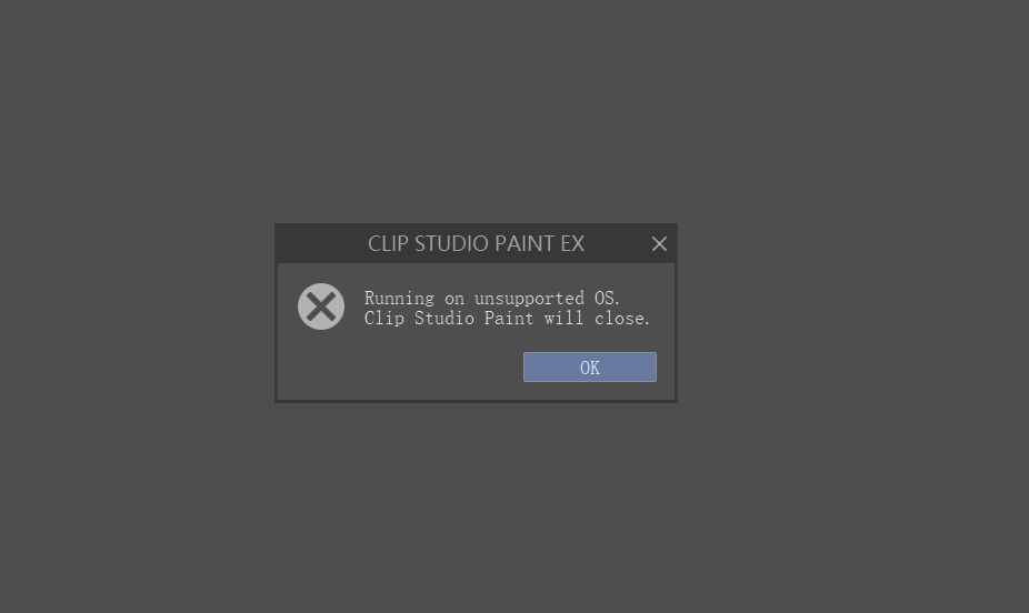 시스템이 지원되지 않는 OS - CLIP STUDIO ASK