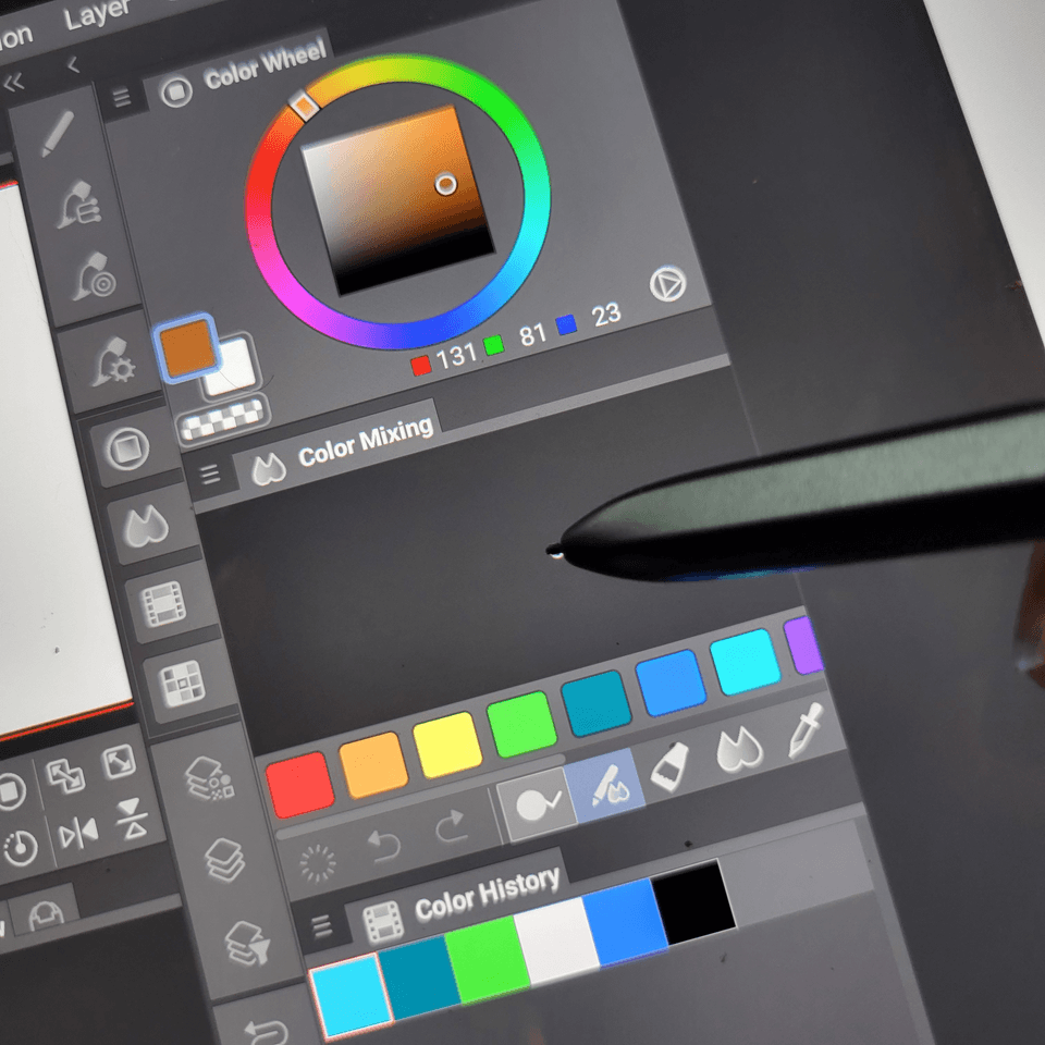 Color Mixing Panel on Tablet - CLIP STUDIO ASK