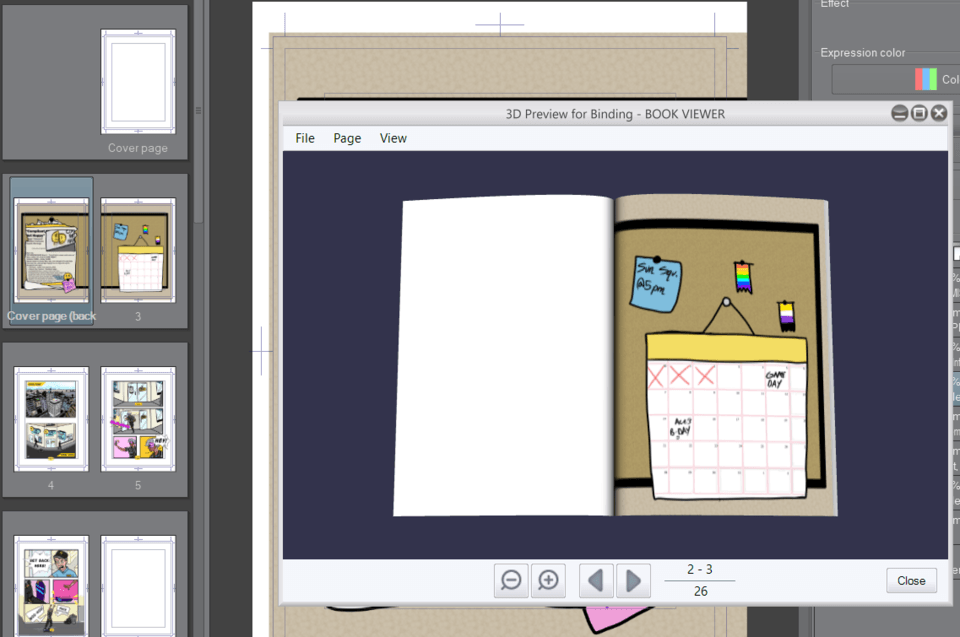 Cover Page Back Won T Show Up In 3d Preview Clip Studio Ask