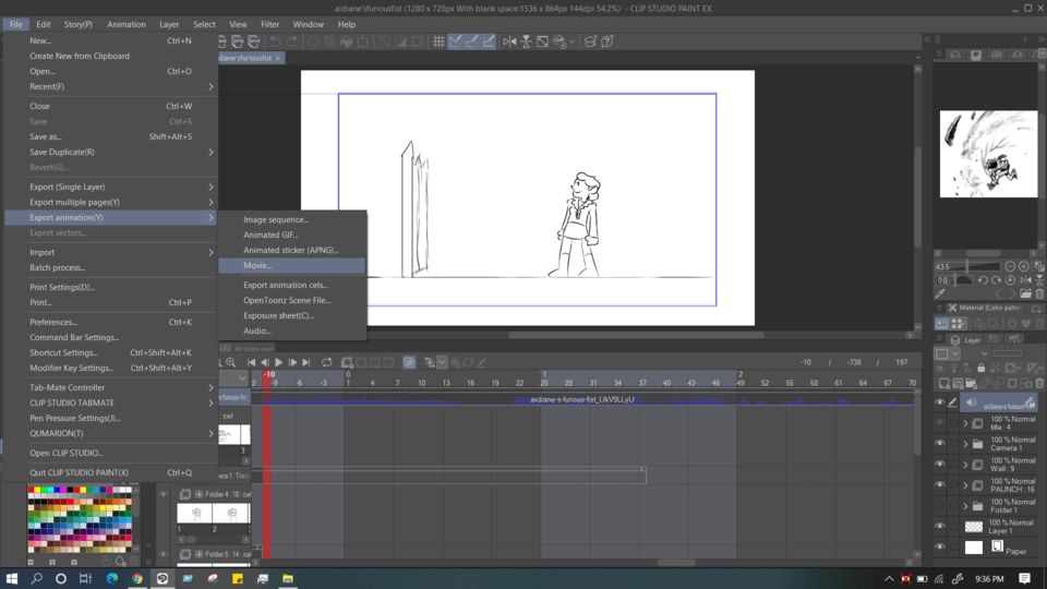 Clip Studio Paint EX 내보내기 동영상 설정이 표시되지 않음 CLIP STUDIO ASK