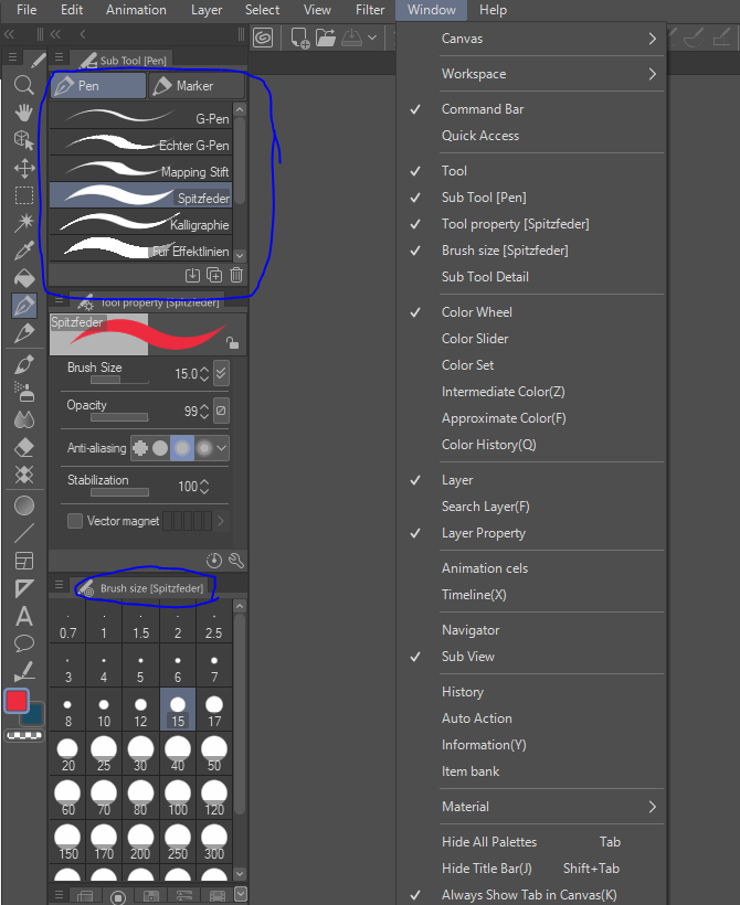 最新バージョンに更新した後の言語ミックス Clip Studio Ask