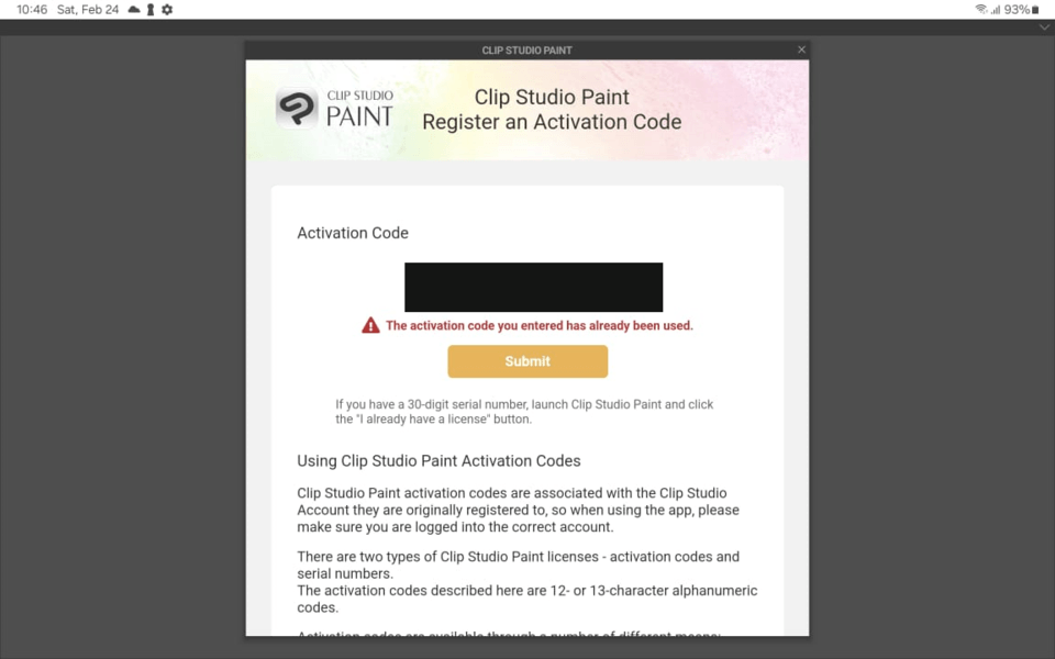 I can't deactivate my license CLIP STUDIO ASK