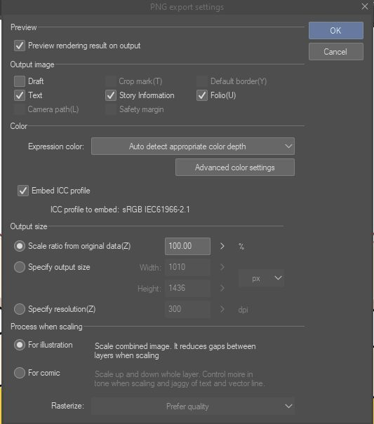 Embed ICC Profile CLIP STUDIO ASK